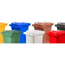 Κάδος Σκουπιδιών με Ρόδες 80lt 50x46x92cm Πλαστικός ΒΑΡΕΟΥ ΤΥΠΟΥ 7.5kg με Χειρολαβή Επαγγελματικός/Κήπου Καφέ ICS Ιταλίας