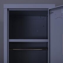 STEELEN Μεταλλική Ντουλάπα-Φοριαμός (Locker) 38x45x191cm Μονόφυλλη 23.5kg Πάχος 0.4mm Ανθρακί 2 Ράφια- 3 Αποθηκευτικοί Χώροι 4 Ρυθμιζόμενα Πόδια