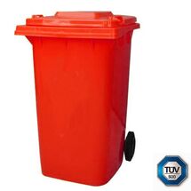 Κάδος Απορριμμάτων με Ρόδες 80lt 50x46x92cm Πλαστικός ΒΑΡΕΟΥ ΤΥΠΟΥ 7.5kg με Χειρολαβή Επαγγελματικός/Κήπου Κόκκινος ICS Ιταλίας