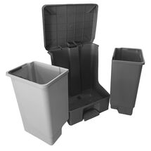 PLANET Διπλός Κάδος Απορριμμάτων 50lt (25lt+25lt)  46x38x57cm με Πεντάλ 2 Θέσεων 2 Εσωτερικούς Κάδους Ανακύκλωσης Μπεζ 4.6kg Κουζίνας