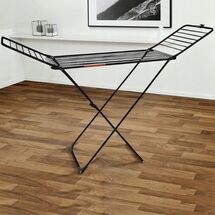 Vileda Απλώστρα Ρούχων Αλουμινίου 173x56x116cm 3φυλλη με Ρόδες Άπλωμα 20m Βάρος 2.82kg Αντοχή 20kg Extra Ultimate Μαύρη DEMI Γερμανίας