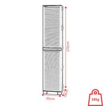 ARTPLAST Ιταλίας Πλαστική Ντουλάπα 11kg 35X39X172cm MASSIF Γκρί Μονόφυλλη Ενός Χώρου CONCERT