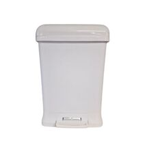 Κάδος Απορριμμάτων 38lt 37x24x54cm Πλαστικός με Πεντάλ Λευκό Soft Close