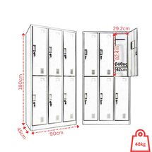 STEELEN Μεταλλική Ντουλάπα - Φοριαμός (Locker) 90x45x180cm 6 Ντουλάπια-12 Αποθηκευτικοί Χώροι ΧΩΡΙΣ ΠΟΔΙΑ Πάχος 0.4mm 48kg Γκρι ΑνοιχτόSTEELEN Μεταλλική Ντουλάπα - Φοριαμός (Locker) 90x45x180cm 6 Ντουλάπια-12 Αποθηκευτικοί Χώροι ΧΩΡΙΣ ΠΟΔΙΑ Πάχος 0.4mm 48kg Γκρι Ανοιχτό