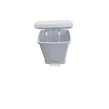 Κάδος Απορριμμάτων 38lt 37x24x54cm Πλαστικός με Πεντάλ Λευκό Soft Close