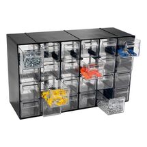 Artplast Ιταλίας Συρταριέρα Εργαλειοθήκη Organiser 37.7x14.2x22.8cm με 24 Διάφανα Συρτάρια Μαύρο HOBBY24