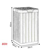 Κάδος Απορριμμάτων 80lt 38x38x65cm Πλαστικός με Καπάκι Ασφαλείας Συναρμολογούμενος RIO GARDEN BIN Γκρι/Ανθρακί