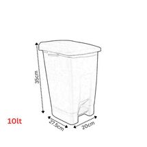 Κάδος Απορριμμάτων 10lt με Πεντάλ 20x27.5x35cm Πλαστικός Ασημί