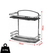 TEKNO-TEL Εταζέρα Μπάνιου INOX Matt (Ανοξείδωτο Ατσάλι-Ματ Όψη) 2όροφη 25x13x28cm Βάρος 0.75kg Πάχος Ø5mm Μαύρο Matt