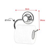 TEKNO-TEL Χαρτοθήκη 8x5x16cm Πάχος Ø7mm Αντοχή 12kg Επιχρωμιωμένο Ατσάλι με Βεντούζα EXTRA STRONG