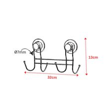 TEKNO-TEL Άγκιστρο-Κρεμάστρα Μπάνιου 4 Θέσεων 32x5x13cm Πάχος 7mm Αντοχή 12kg Επιχρωμιωμένο Ατσάλι με Βεντούζα EXTRA STRONG
