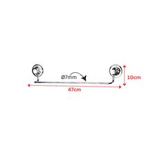 TEKNO-TEL Πετσετοθήκη 47x5x10cm Πάχος Ø7mm Αντοχή 12kg Επιχρωμιωμένο Ατσάλι με Βεντούζα EXTRA STRONG