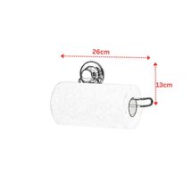 TEKNO-TEL Χαρτοθήκη για Ρολό Κουζίνας 26x13x8cm Πάχος Ø7mm Αντοχή 12kg Επιχρωμιωμένο Ατσάλι με Βεντούζα EXTRA STRONG