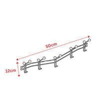 TEKNO-TEL Κρεμάστρα Τοίχου 50x4x12cm 15 Θέσεων Επιχρωμιωμένο Ατσάλι Μαύρο Matte με Ξύλο Wall Hanger Wooden