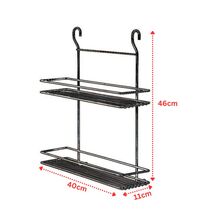 TEKNO-TEL Κρεμαστή Ραφιέρα 2όροφη Κουζίνας 40x11x46cm Επιχρωμιωμένο Ατσάλι ANTIQUE