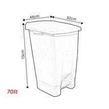 Κάδος Σκουπιδιών 70lt 44x52x73cm 3.7kg Πλαστικός Επαγγελματικός/Οικιακός με Ρόδες και Χειρολαβή Μαύρο - Κίτρινο