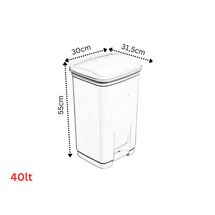 VIOMES Ελλάδας Κάδος Απορριμάτων με Πεντάλ 30x31.5x55cm 40lt Γκρι Τιτανίου Ελλάδας