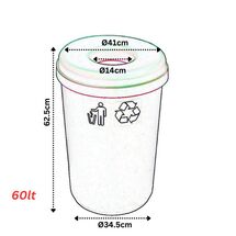 Κάδος Ανακύκλωσης 60lt Ø41x62.5cm 1.91kg Πλαστικός με Άνοιγμα Ø14cm στο Καπάκι Μαύρο-Πράσινο Ελλάδας