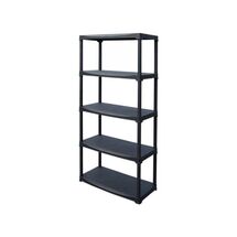ARTPLAST Ιταλίας Πλαστική Ραφιέρα 8kg 5όροφη 80x39x180cm Αντοχή Ραφιού 25kg Max Αντοχή 125kg Σταθερά Ράφια Μαύρο