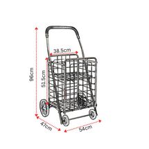 Καρότσι Λαϊκής Μεταλλικό 60lt 54x47x96cm Πτυσσόμενο 4.1kg Αντοχή Bάρους 35kg με 2+2 Ρόδες Μπλε