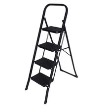 VESTA ΤΙΚΟ Σκαλοσκαμπό Μεταλλικό 45x90x126cm με 4 Σκαλιά MAX Αντοχή 150kg Βάρος 5.9kg Μαύρο