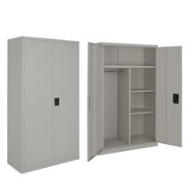 STEELEN LITE Μεταλλική Ντουλάπα 70x40x170cm Πάχους 0.4mm/0.4mm (πάτωμα) Σπαστή με Χώρισμα  ΧΩΡΙΣ ΠΟΔΙΑ - 5 Αποθηκευτικοί Χώροι