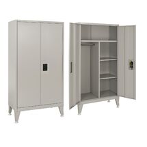STEELEN LITE Μεταλλική Ντουλάπα 90x40x190cm Πάχους 0.4mm με Χώρισμα και Ρυθμιζόμενα Πόδια - 5 Αποθηκευτικοί Χώροι