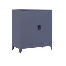 STEELEN LITE Μεταλλική Ντουλάπα 90x40x100cm Πάχους 0.4mm με 1 Ράφι και Ρυθμιζόμενα Πόδια - 2 Αποθηκευτικοί Χώροι Ανθρακί Ματ