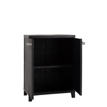TOOMAX Ιταλίας MOB PRIME Πλαστική Ντουλάπα 66x40x88cm 5.64kg με Ράφια και Πόδια  MAX Αντοχή 15kg Μαύρο