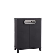 TOOMAX Ιταλίας MOB SMART Πλαστική Ντουλάπα 66x40x88cm 10kg με Ράφια και Πόδια  MAX Αντοχή 15kg Μαύρο