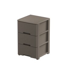 ARTPLAST Ιταλίας Συρταριέρα Πλαστική 3όροφη 39x38.5x61cm RATTAN HARMONY  Γκρι Καφέ