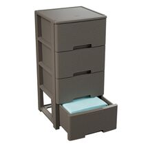 ARTPLAST Ιταλίας Συρταριέρα Πλαστική 4όροφη 39x38.5x80cm RATTAN HARMONY  Γκρι Καφέ