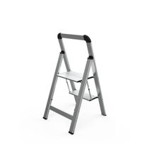 VESTA Σκαλοσκαμπό Αλουμινίου TIKO 39x52.6x86.6cm με 2 Σκαλιά MAX Αντοχή Βάρους 150kg Βάρος 2.4kg Ασημί