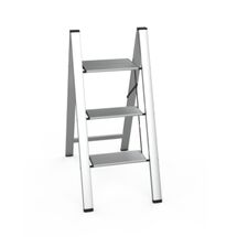 VESTA Σκαλοσκαμπό Αλουμινίου 39x69.7x85cm με 3 Σκαλιά MAX Αντοχή Βάρους 150kg Βάρος 2.7kg Ασημί