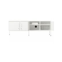 STEELEN COLOR Μεταλλικό Ντουλάπι -Έπιπλο Τηλεόρασης 160x45x55cm Πάχους 0.4mm Εσωτερικού Χώρου με Πόδια Cotton White