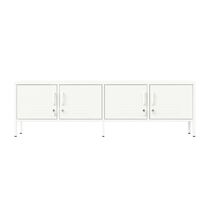 STEELEN COLOR Μεταλλικό Ντουλάπι -Έπιπλο Τηλεόρασης 160x45x55cm Πάχους 0.4mm Εσωτερικού Χώρου με Πόδια Cotton White