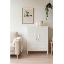STEELEN COLOR Μεταλλική Ντουλάπα 80x40x90cm Πάχους 0.4mm Εσωτερικού Χώρου με Πόδια Cotton White