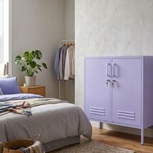 STEELEN COLOR Metal Wardrobe 80x40x90cm 0.4mm Thickness Interior with Lilac