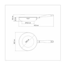 TRAMONTINA Τηγάνι Grano Induction Ø27x9.6cm 2.2L Tri-Ply Body Ανοξείδωτο Ατσάλι με Γραφίτη Κεραμική Επίστρωση 2.2L 1.1kg