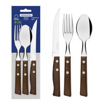 TRAMONTINA Traditional Σετ Μαχαιροπίρουνα 3 Τεμαχίων με Φυσική Ξύλινη Λαβή