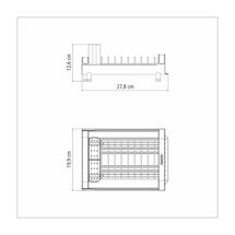 TRAMONTINA Mini Στραγγιστήρι Πιάτων (27,80 Χ 19,90 Χ 12,60cm) από ΙΝΟΧ και Πολυπροπυλένιο με Θήκη Μαχαιροπίρουνων 0,6kg