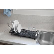 TRAMONTINA Mini Στραγγιστήρι Πιάτων (27,80 Χ 19,90 Χ 12,60cm) από ΙΝΟΧ και Πολυπροπυλένιο με Θήκη Μαχαιροπίρουνων 0,6kg