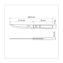 TRAMONTINA Dynamic Σετ Μαχαίρια Κρέατος Λεία Λεπίδα 12.7cm (5") με Ξύλινη Λαβή 12τμχ