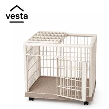 VESTA Κλουβί Περιορισμού και Περίφραξης Κατοικιδίου 65x50x56cm Πλαστικό ABS με Ρόδες 7.5kg PetCage 1 Small/Medium Μπεζ