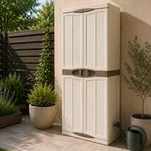 ARTPLAST Ιταλίας Πλαστική Ντουλάπα 22kg 70x46x180cm MASSIF 5 Χώρων 2φυλλη  Evolution Line Μπεζ/Καφέ