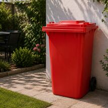 Κάδος Απορριμάτων με Ρόδες 120lt 55x50x95cm Πλαστικός ΒΑΡΕΟΥ ΤΥΠΟΥ 10kg με Χειρολαβή Επαγγελματικός/Κήπου Κόκκινος ICS Ιταλίας
