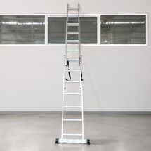 VESTA Σκάλα Αλουμινίου 3x7 Σκαλιά Επαγγελματική 4.22m Αναπτυσσόμενη Τριπλή με Βάση Στήριξης 10kg MAX Αντοχή 150kg