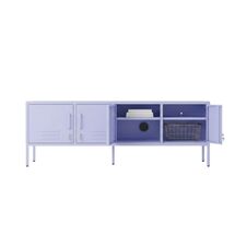 STEELEN COLOR Μεταλλικό Ντουλάπι -Έπιπλο Τηλεόρασης 160x45x55cm Πάχους 0.4mm Εσωτερικού Χώρου με Πόδια Lilac