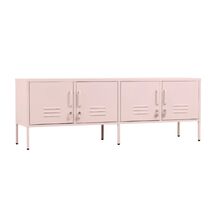 STEELEN COLOR Μεταλλικό Ντουλάπι -Έπιπλο Τηλεόρασης 160x45x55cm Πάχους 0.4mm Εσωτερικού Χώρου με Πόδια Baby Pink