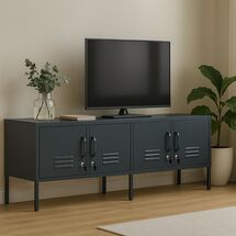 STEELEN COLOR Μεταλλικό Ντουλάπι -Έπιπλο Τηλεόρασης 160x45x55cm Πάχους 0.7mm Εσωτερικού Χώρου με Πόδια Slate Grey